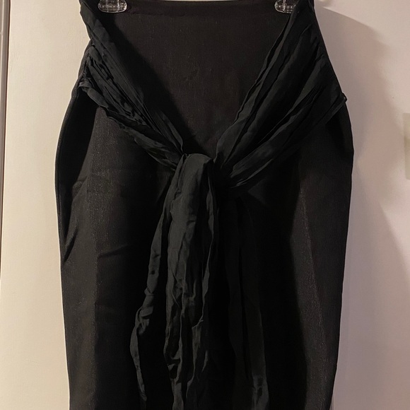Tony Cohen Stretchy Shimmer Skirt Silk Side Ties Side Zipper Never Used